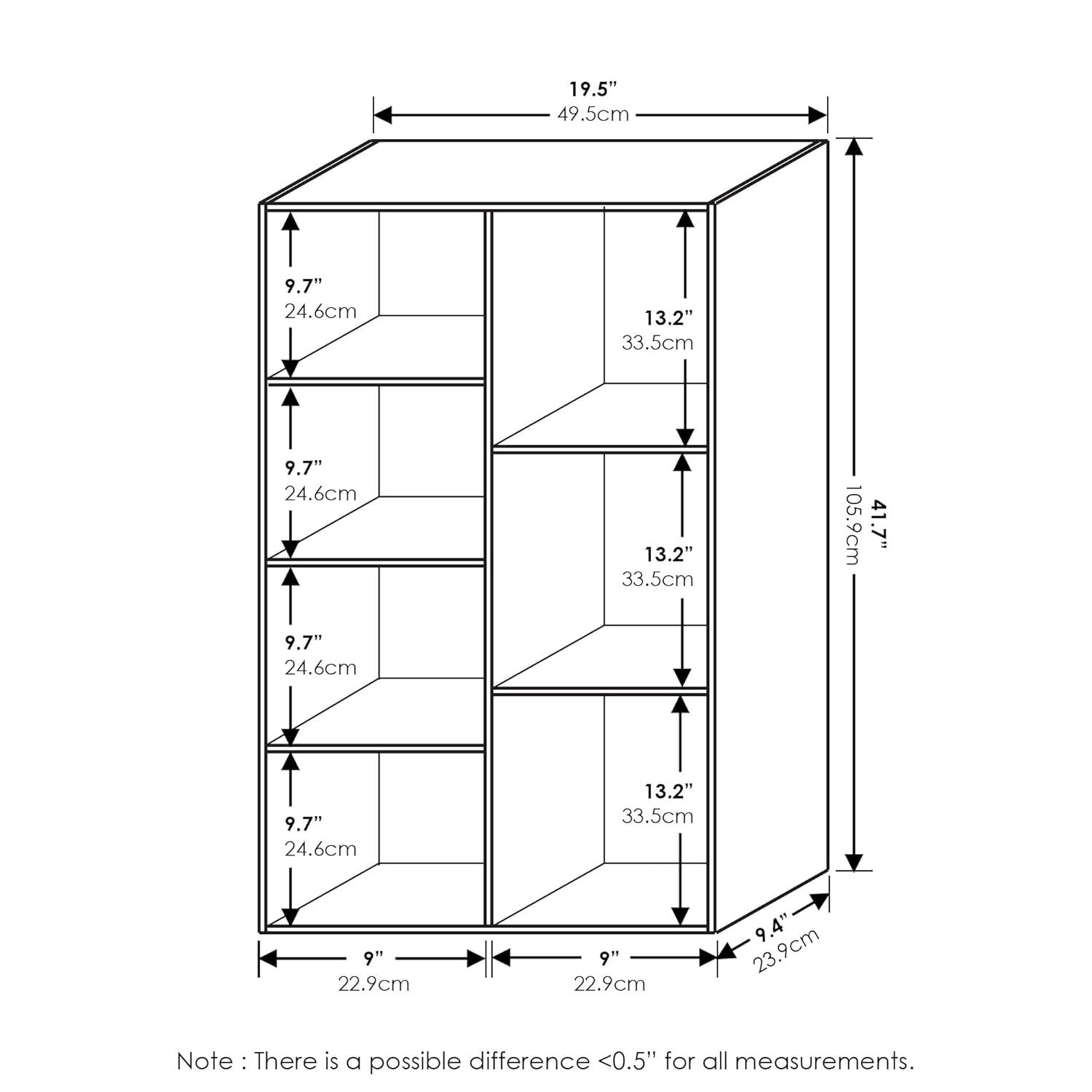 Furinno 7-Cube Reversible Decorative Bookshelf Open Bookcase Storage Shelf Display Cabinet for Kids Room&Living Room&Home Office,White/Pink