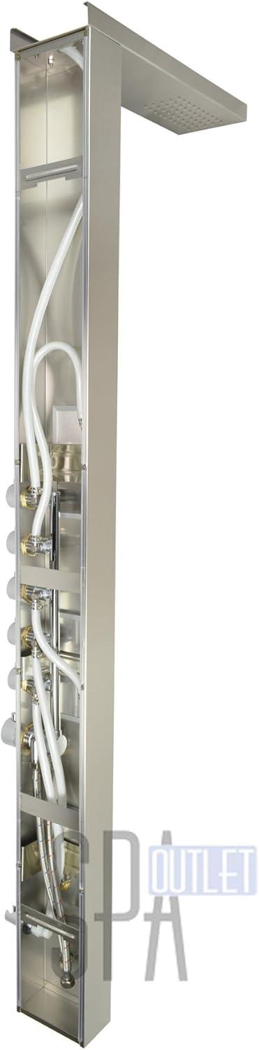 Stainless Steel 65'' Thermostatic Shower Panel with Rainfall and Handheld Shower