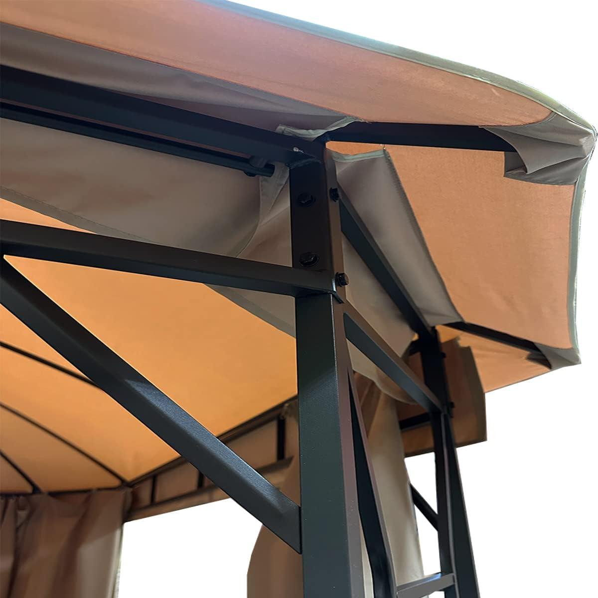 Garden Winds Replacement Canopy Top Cover Compatible with The Style Selections TPGAZ2236 Gazebo - RipLock 350 - Slate Gray