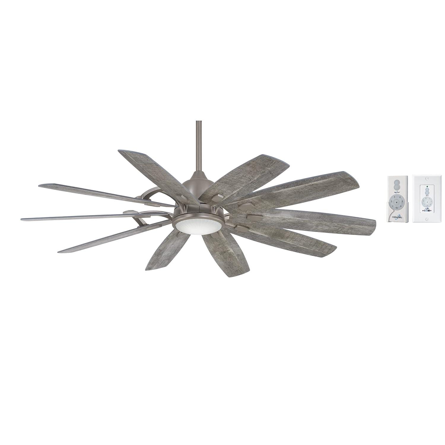 65" Barn 10 - Blade LED Smart Standard Ceiling Fan with Remote Control and Light Kit Included