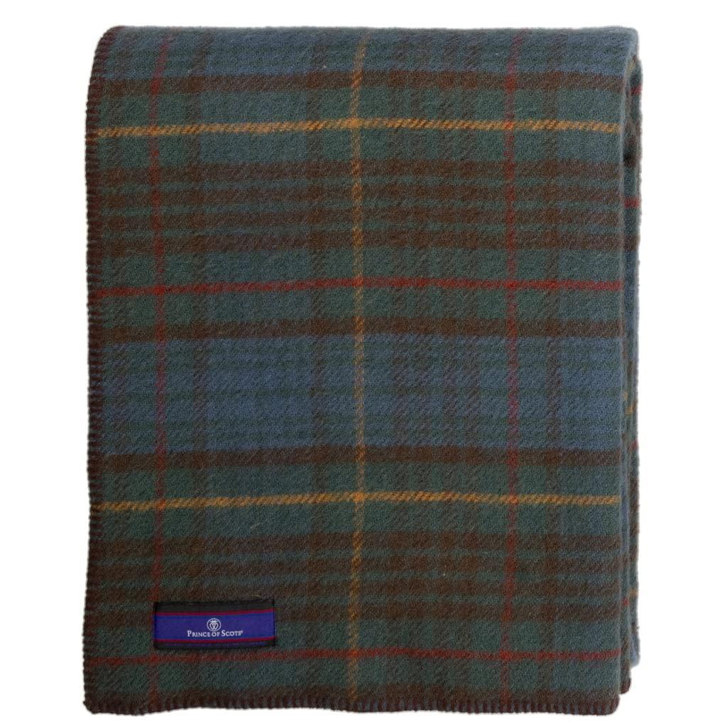 Extra-Large Antique Dress Stewart Wool Tartan Throw Blanket