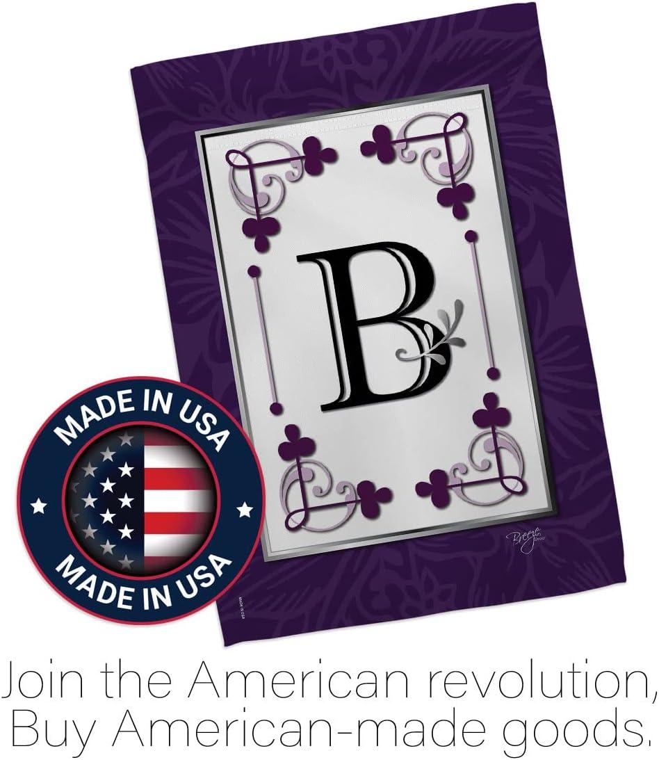 Breeze Decor 80002 Classic B Monogram 2-Sided Impression Garden Flag - 13 x 18.5 in.