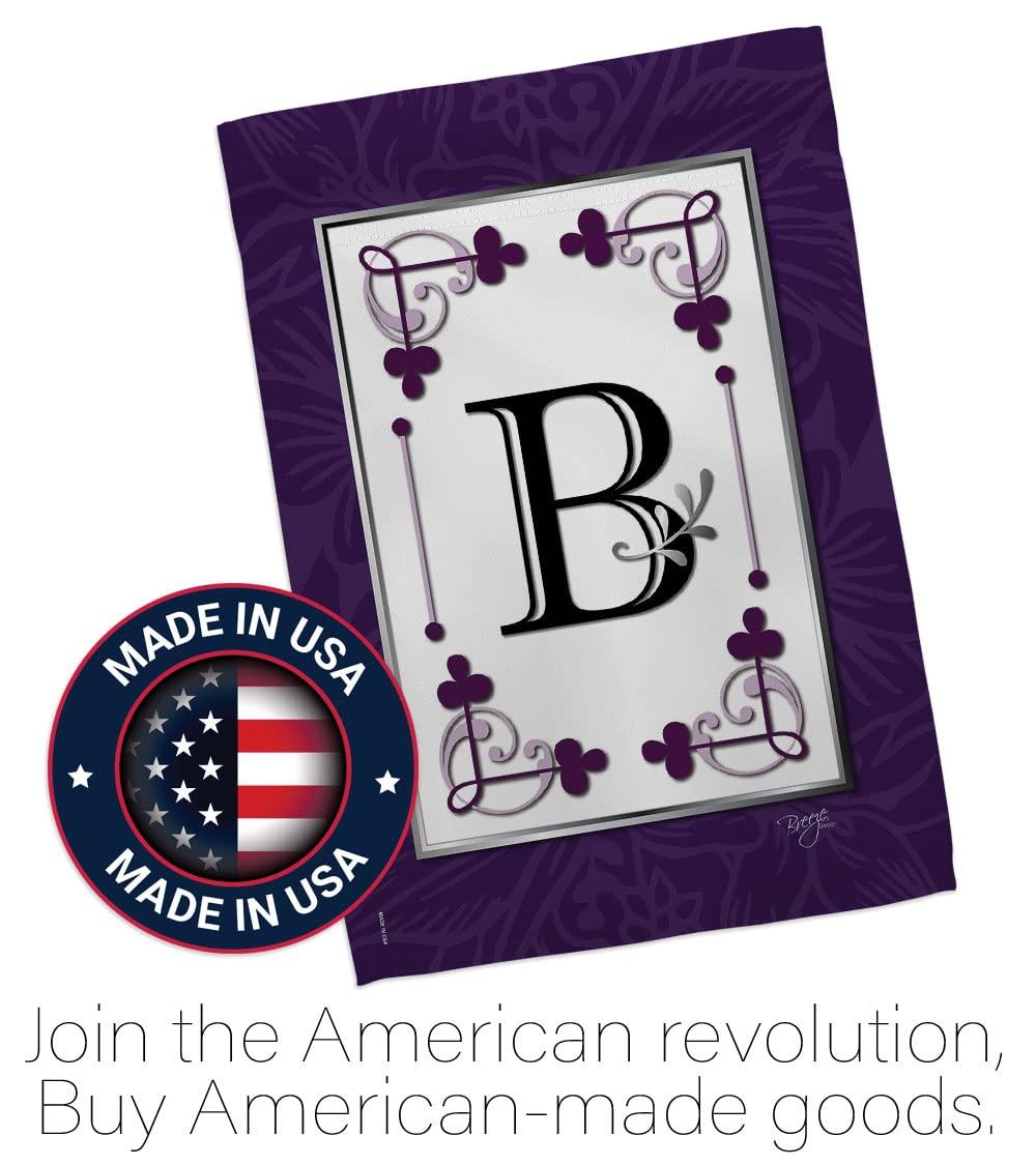 Breeze Decor 80002 Classic B Monogram 2-Sided Impression Garden Flag - 13 x 18.5 in.