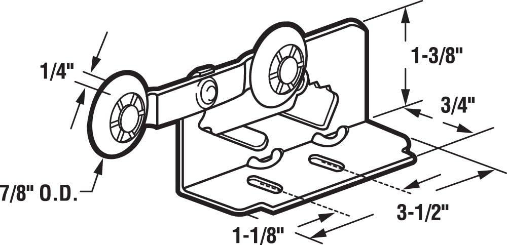 Twin Pocket Door Roller, Top Mount (2-pack)