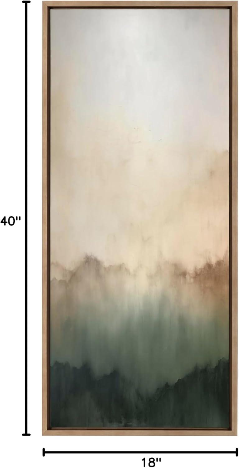 Kate & Laurel All Things Decor 18"x40" Sylvie Green Mountain Abstract I Framed Canvas by Amy Lighthall Gold