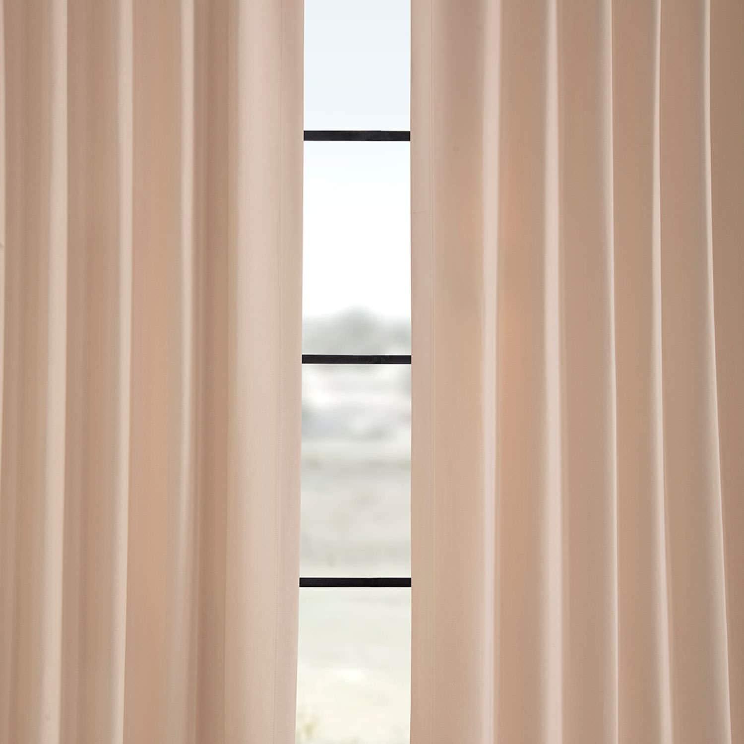 Bellini Peach 108" Blackout Polyester Rod Pocket Curtains