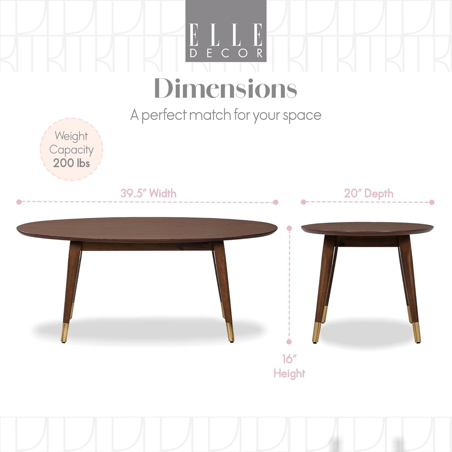 True Innovations and Design (USA) LLC Elle Decor Clementine Mid-Century Modern Living Room Furniture Collection with Brass Accents Assembly Required