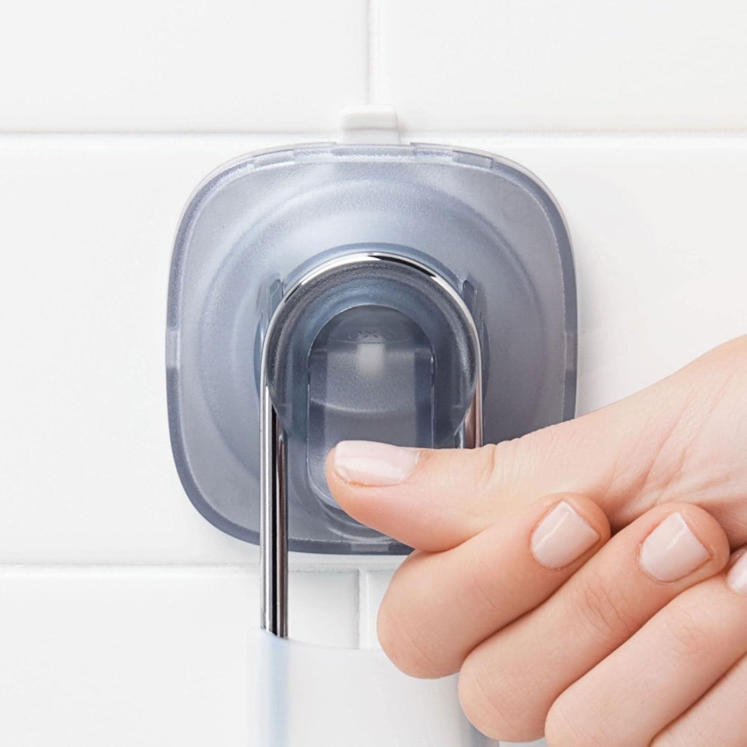 Clear Suction Cup Ceramic Soap Dish with Drainage Slots