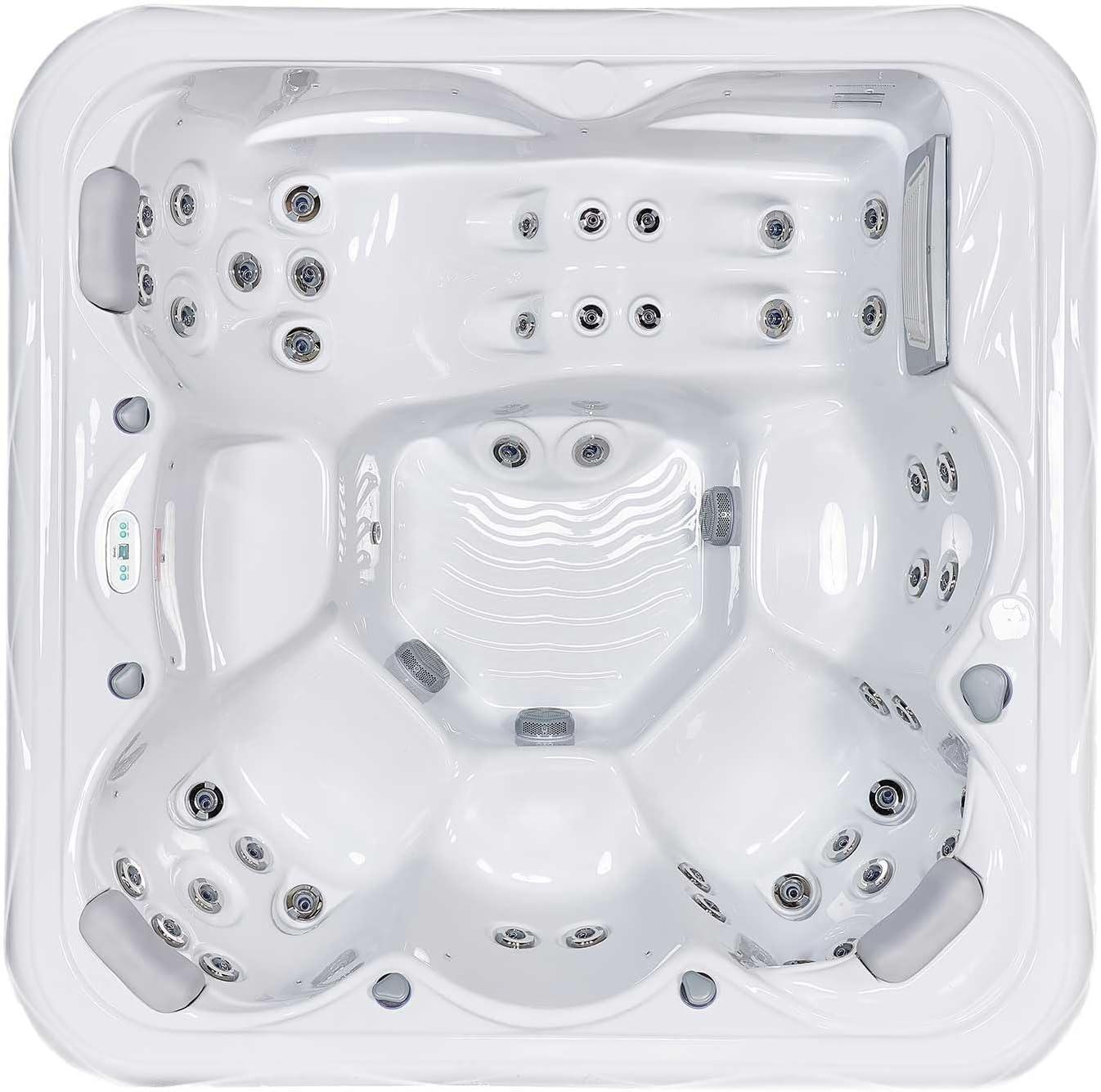 New York 6 - Person 49 - Jet Acrylic Square Hot Tub with Ozonator in White