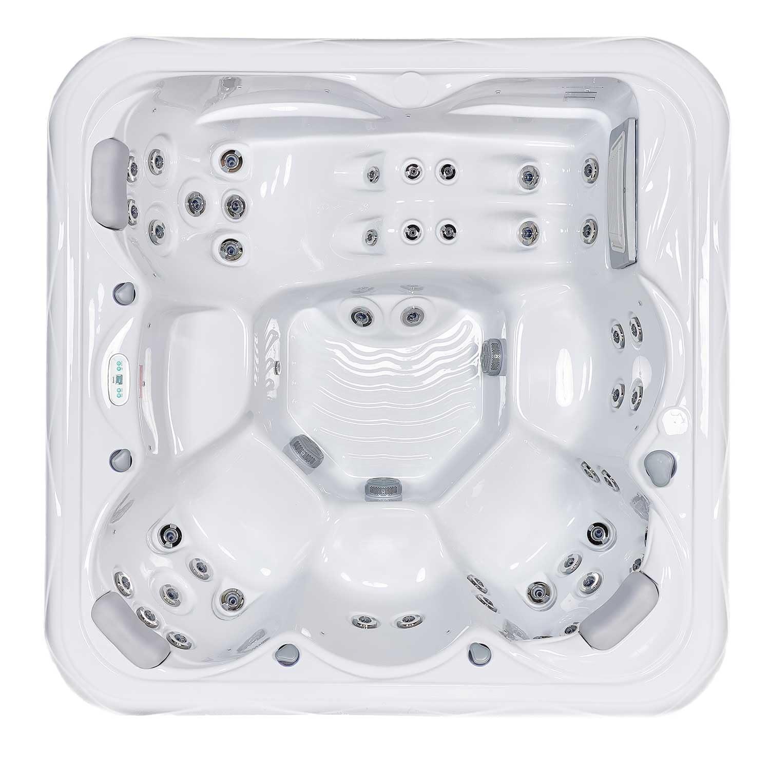 Buenospa New York 6 - Person 49 - Jet Acrylic Square Hot Tub with Ozonator and Cover in White