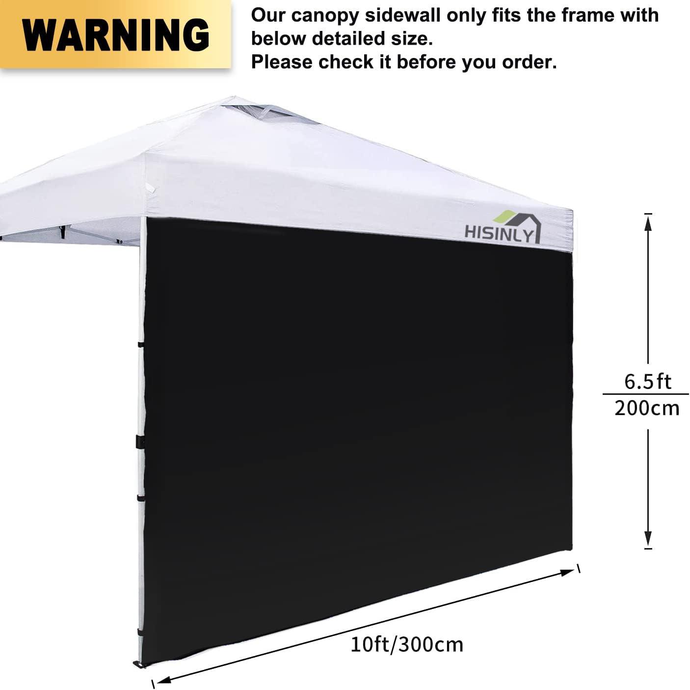 HLong Canopy Tent Sidewall for 10x10 Pop Up Canopy, 1 Piece, Black