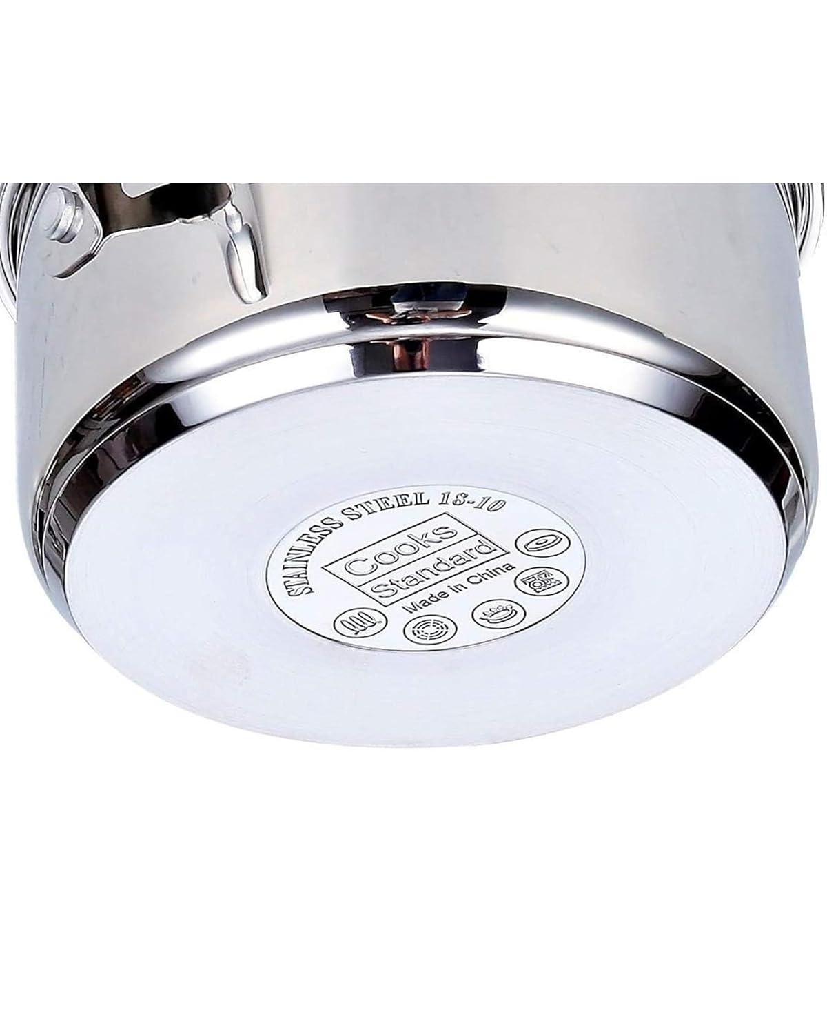 Cooks Standard 18/10 Stainless Steel Stockpot 20-Quart, Classic Deep Cooking Pot Canning Cookware with Stainless Steel Lid, Silver