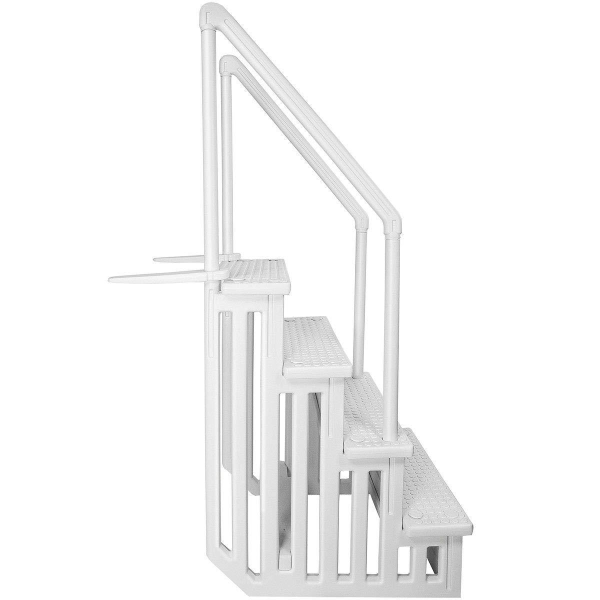 XtremepowerUS XtremepowerUS In-Pool Step Ladder with Handrails for Pools and Decks Up to 54" High