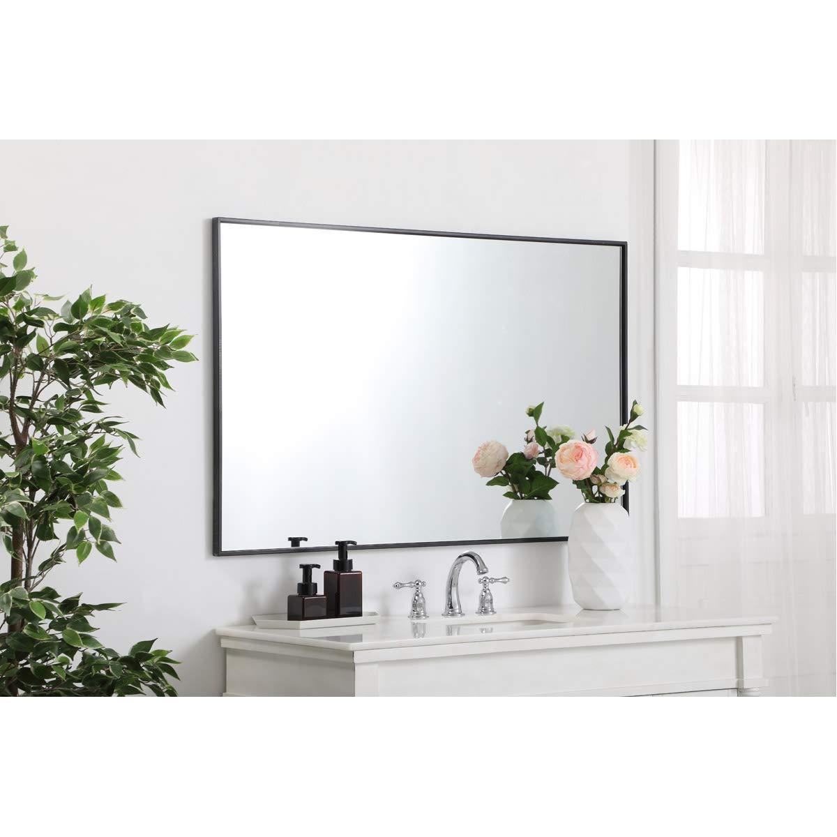 Metal frame rectangle mirror 30 inch in Black