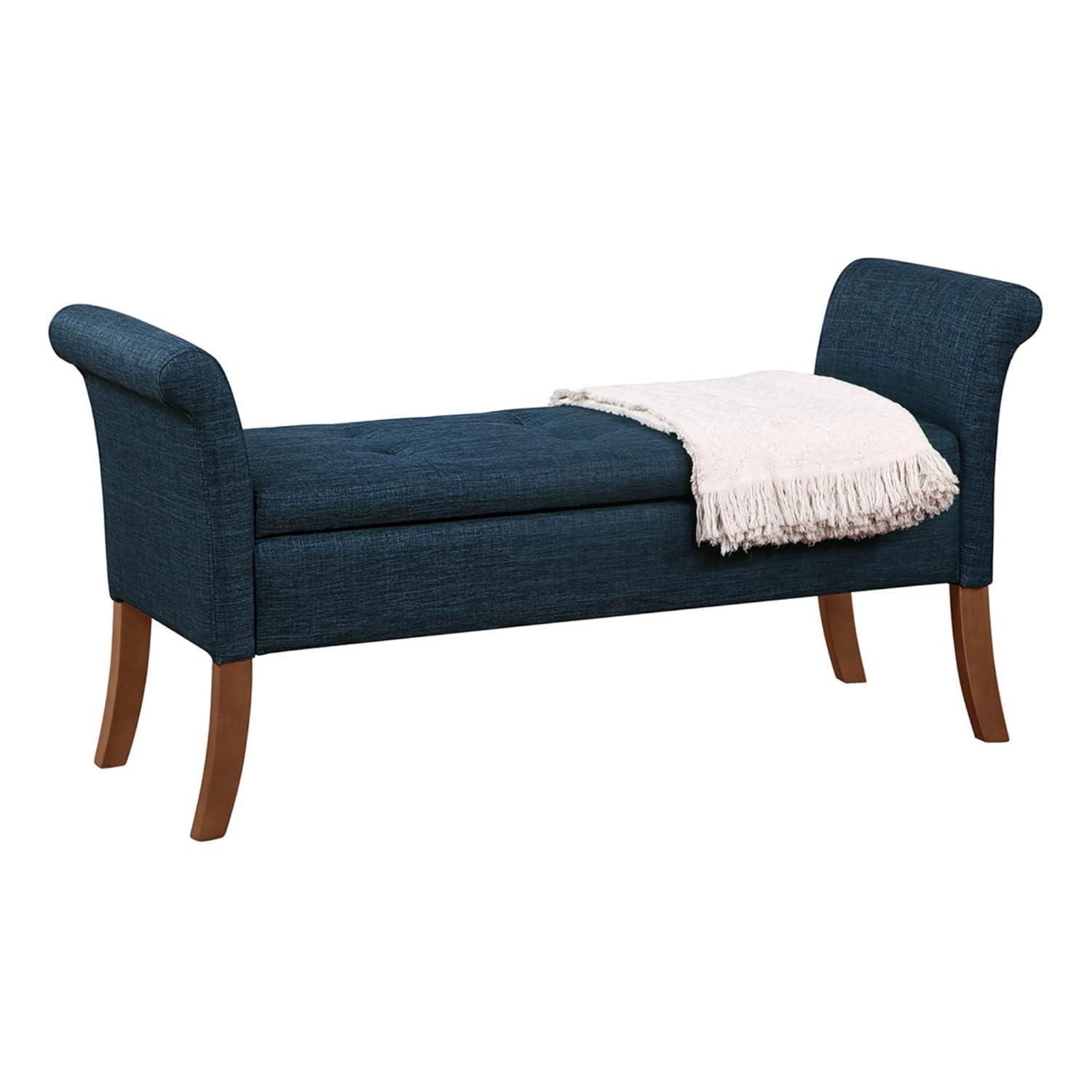 Convenience Concepts Designs4Comfort Garbo Storage Bench, Dark Blue Fabric