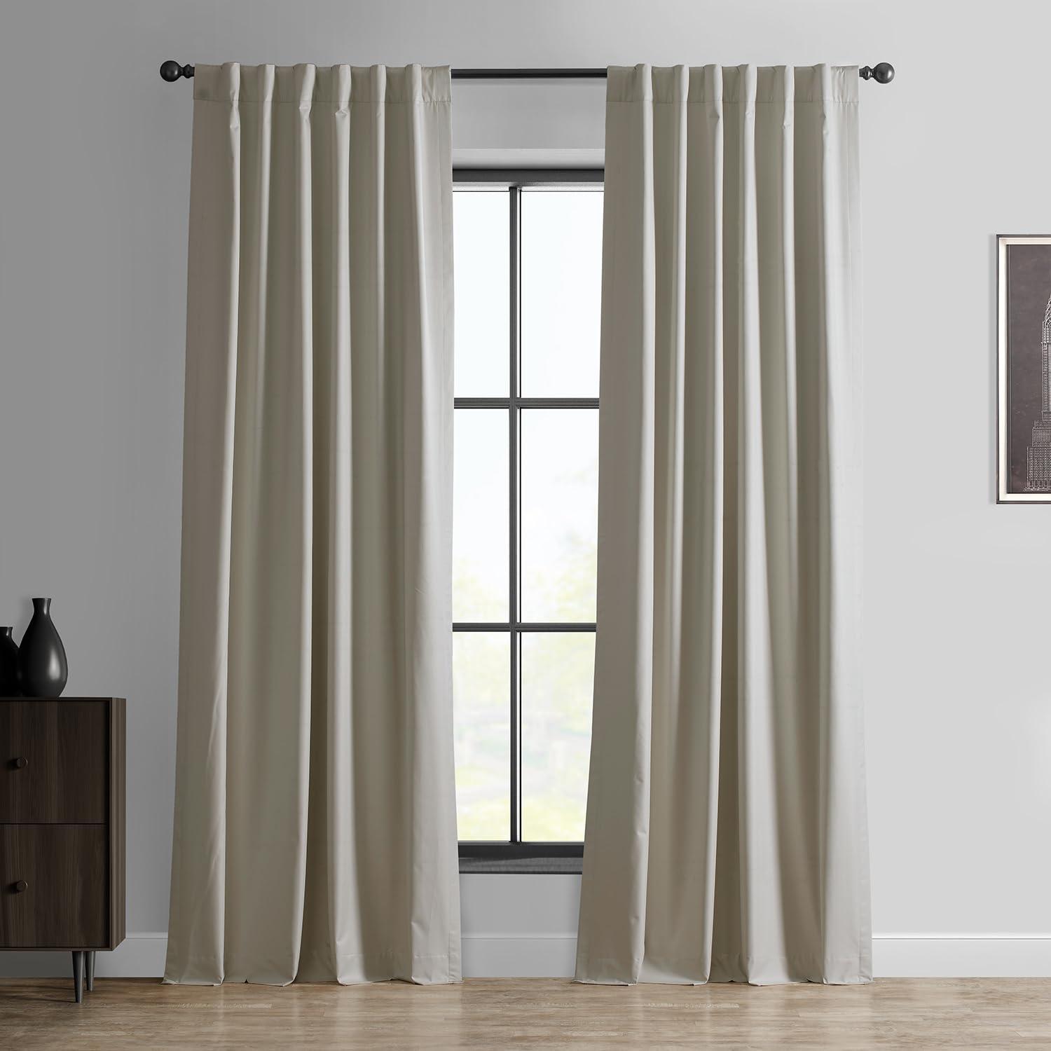 HPD Half Price Drapes Essential Solid Blackout Curtains for Bedroom 96 Inches Long (1 Panel) Thermal Insulated Blackout Curtains for Living Room Rod Pocket Window Curtains, 50W x 96L, Dark Ivory