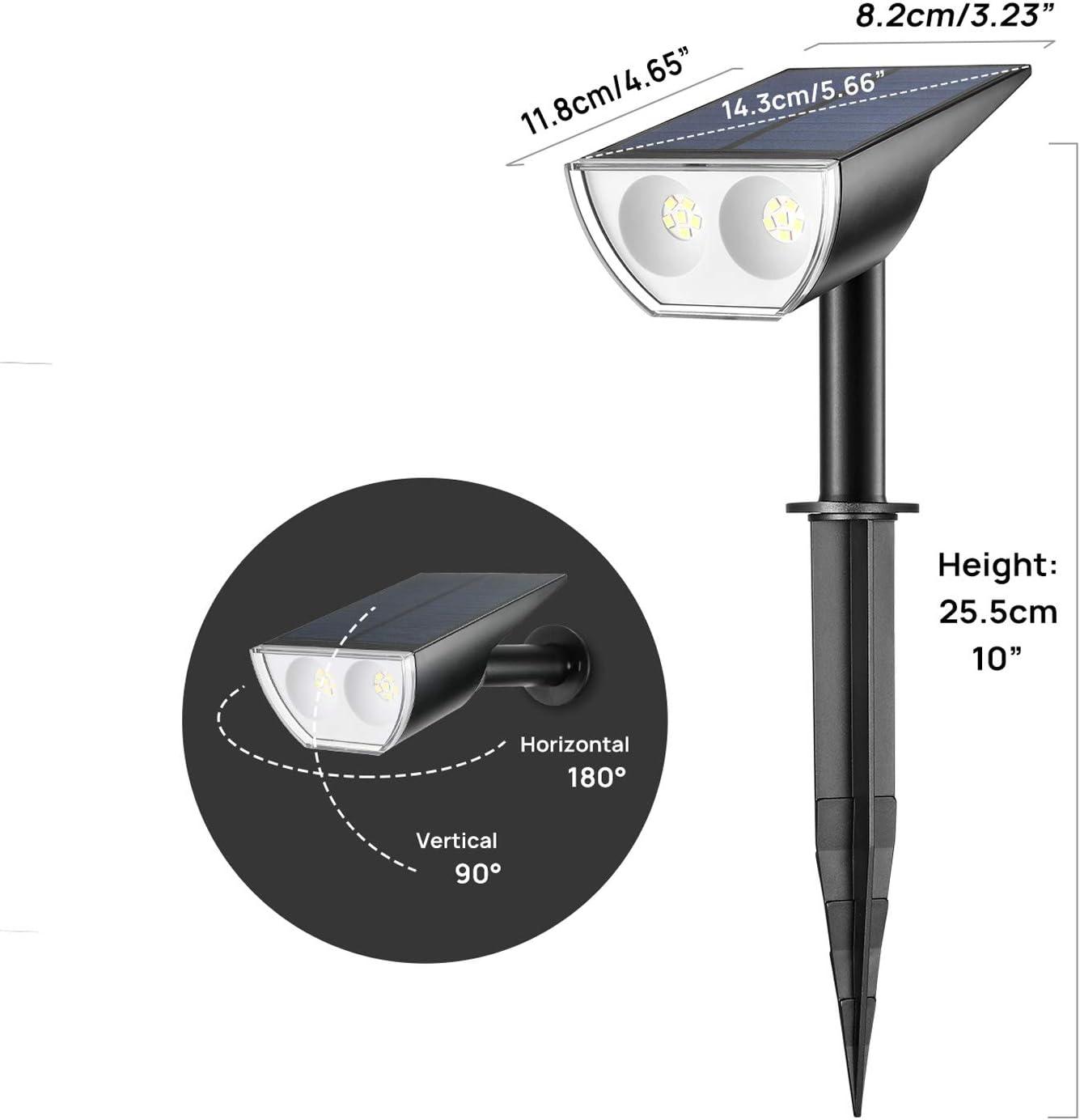 Solar Powered Black LED Pathway Spotlights, 6-Pack