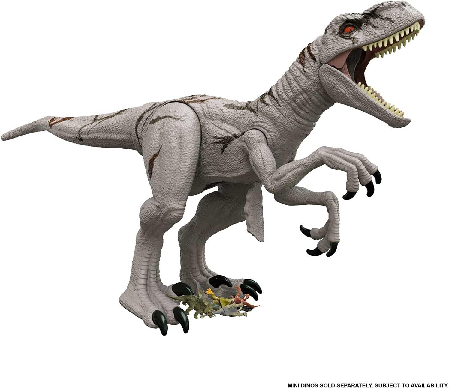 Mattel Jurassic World Super Colossal Atrociraptor Action Figure, 3-ft Long Dinosaur Toy with Eating Feature