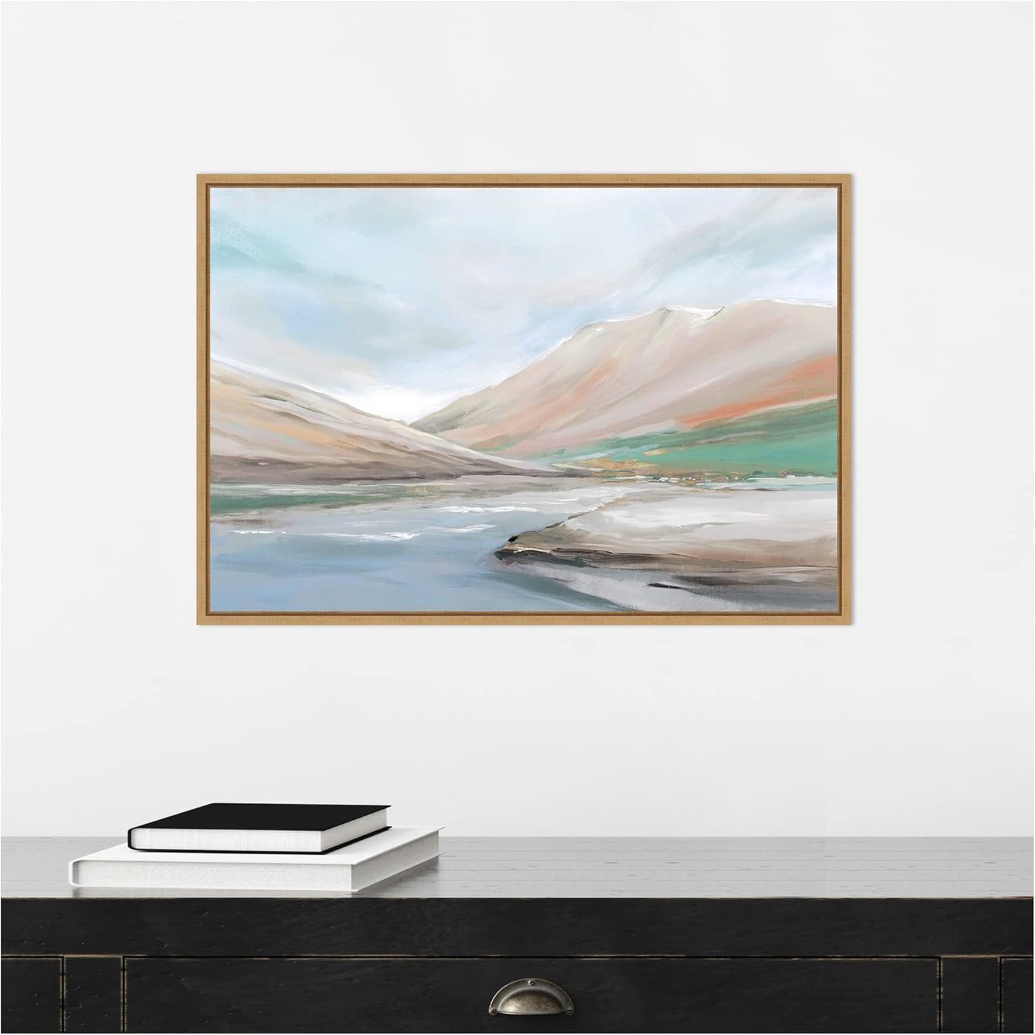 Pastel Landscape Canvas Print with Maple Frame, 23" x 16"