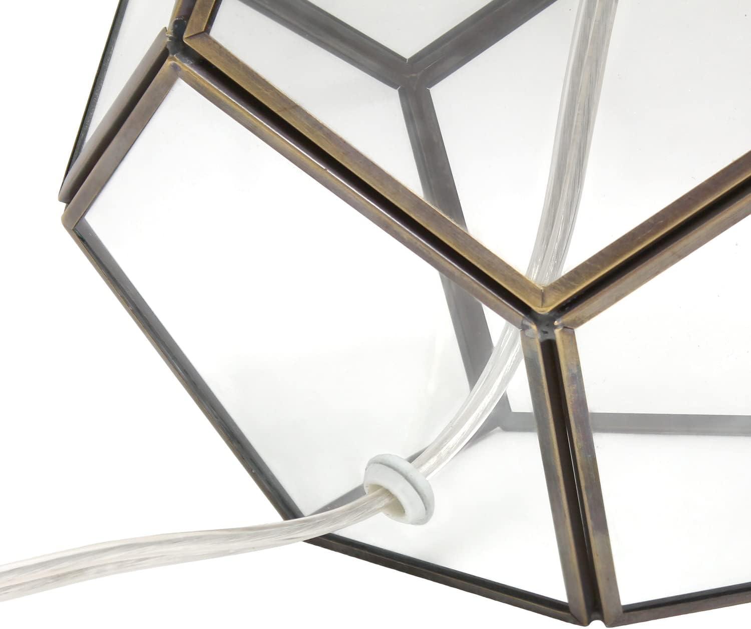 Glass and Brass Sphere Table Lamp - Elegant Designs: Bedside, No Assembly Required, UL Listed