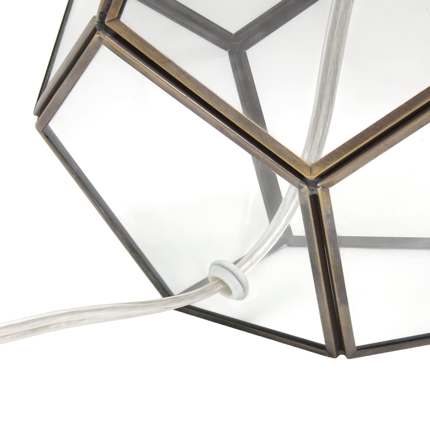 Glass and Brass Sphere Table Lamp - Elegant Designs: Bedside, No Assembly Required, UL Listed