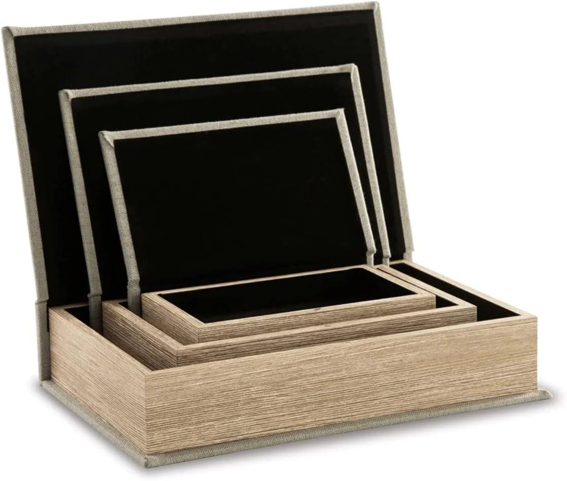 Ebern Designs Kepir 3 Piece Fabric Book Box Set