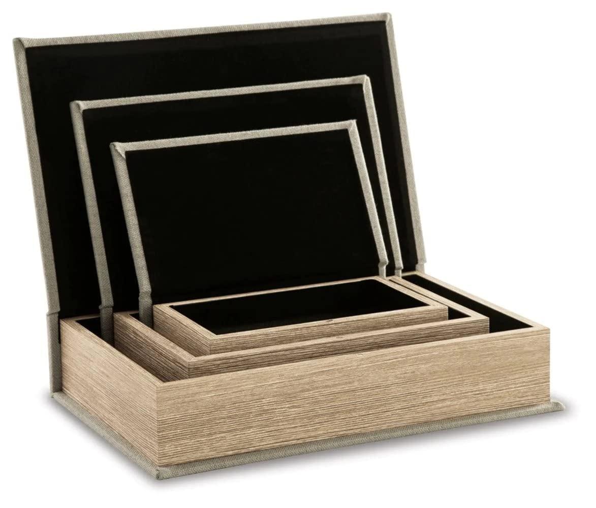 Ebern Designs Kepir 3 Piece Fabric Book Box Set