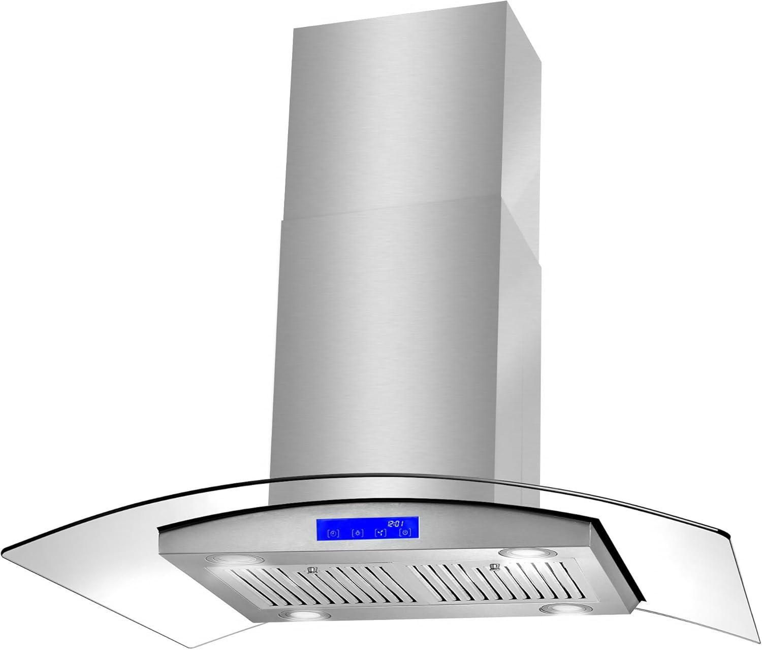 Cosmo COS-668ICS900 36 Inch Island Range Hood w/ Touch Controls, Stainless Steel