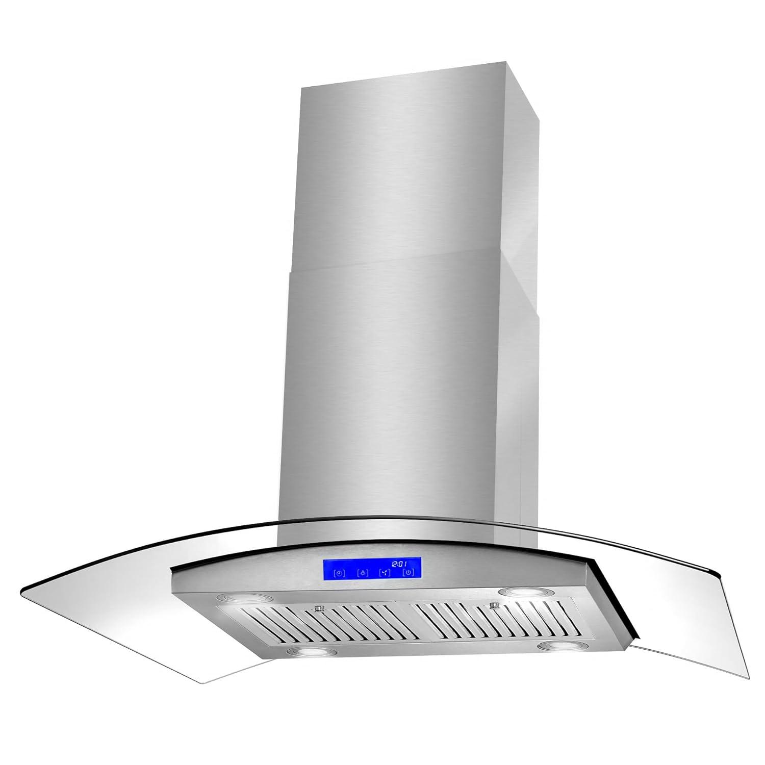 Cosmo COS-668ICS900 36 Inch Island Range Hood w/ Touch Controls, Stainless Steel