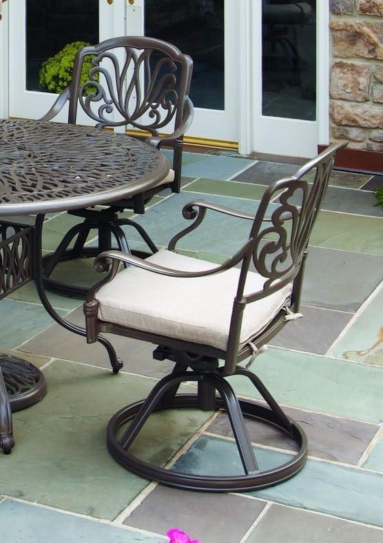 Homestyles Capri Aluminum Outdoor Swivel Rocking Chair in Taupe