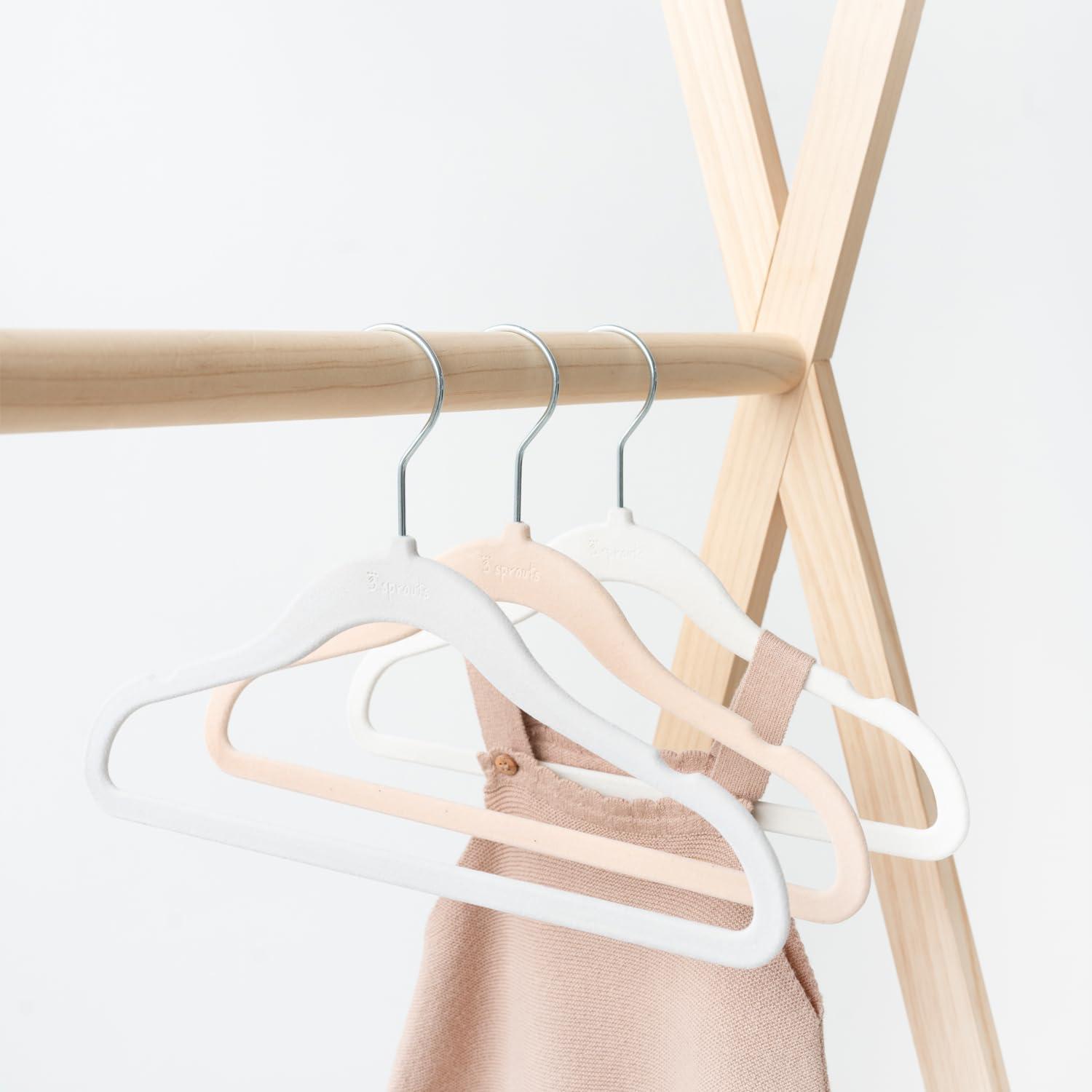 3 Sprouts 3 Sprouts -  Non-Slip Velvet Hangers for Baby Clothes - Pack of 30 - Blue (Set of 30)