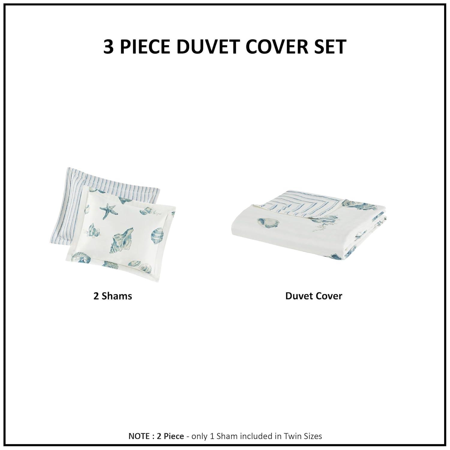 Beach House Coastal Cotton Reversible Duvet Cover Set