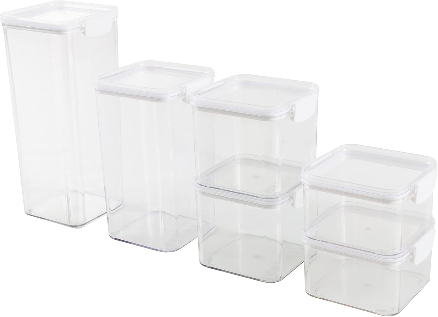 Clear Plastic 6-Piece Food Storage Container Set with Lids