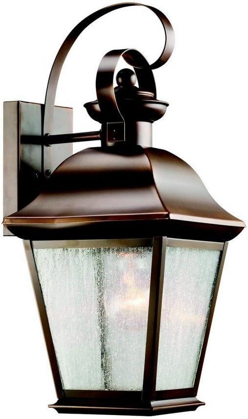 Classic Bronze Lantern Wall Sconce with Clear Glass - 16.75"