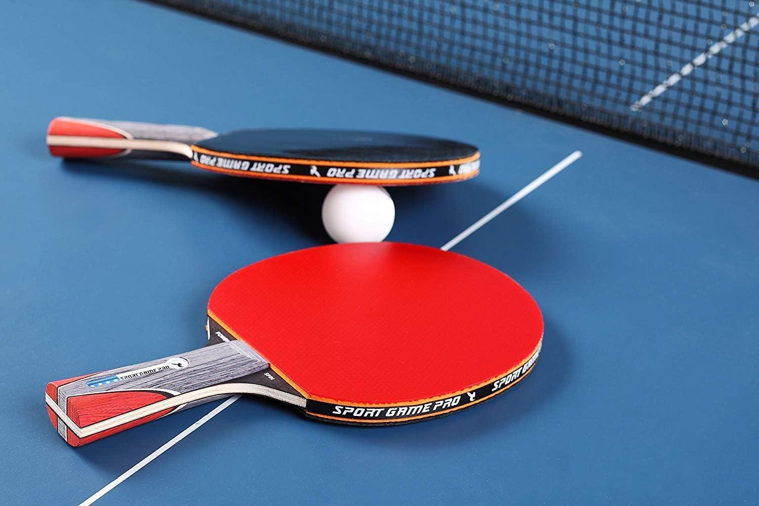 Youth Wood Frame Ping Pong Paddle Set with Case