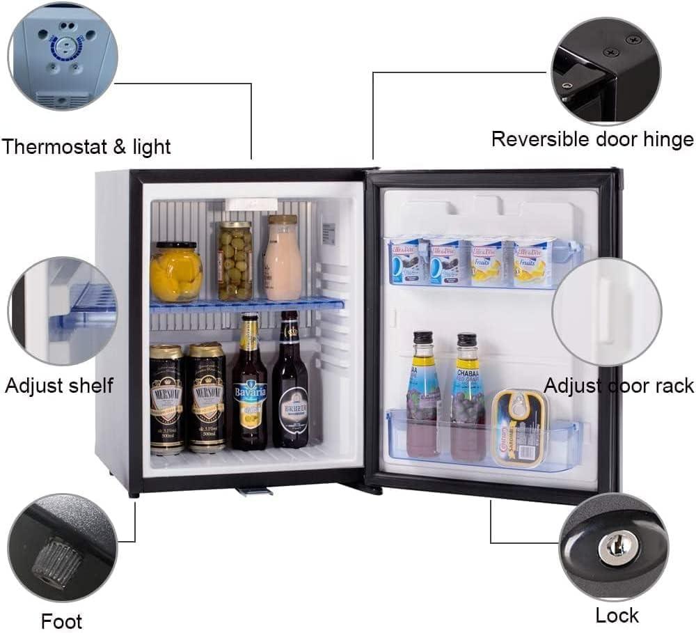 Compact Black Energy Star RV Mini Fridge with Lock