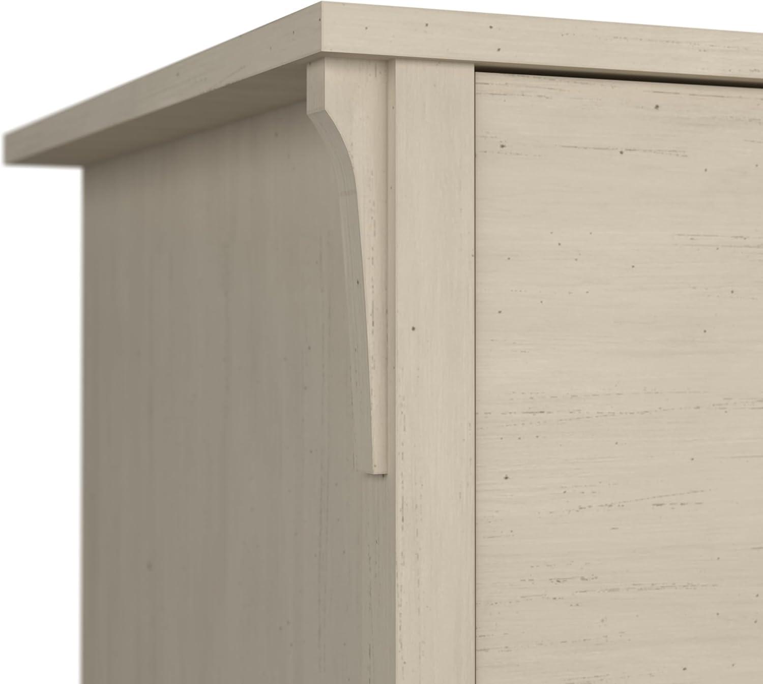 Salinas 2 Drawers File Cabinet In Antique White - Bush Furniture: Mid-Century Modern, Wood Composite, Laminate Surface