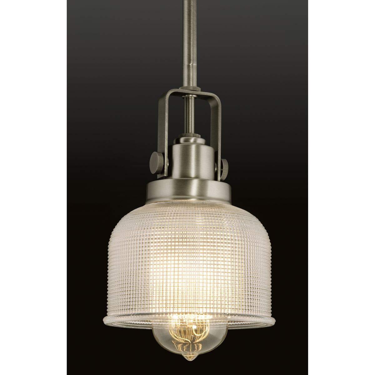 Progress Lighting Archie 1-Light Mini-Pendant, Polished Chrome, Prismatic Glass Shade