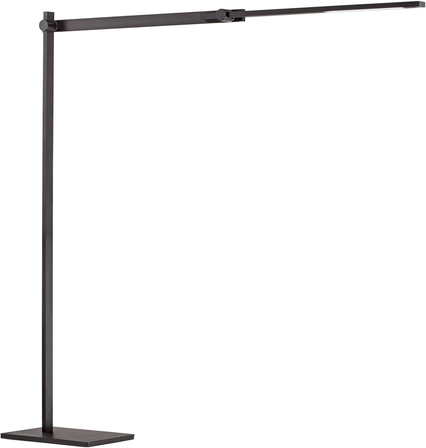 Possini Euro Design Barrett Modern Floor Lamp 53" Tall Anodized Black Metal LED Adjustable Touch On Off for Living Room Reading Bedroom Office House