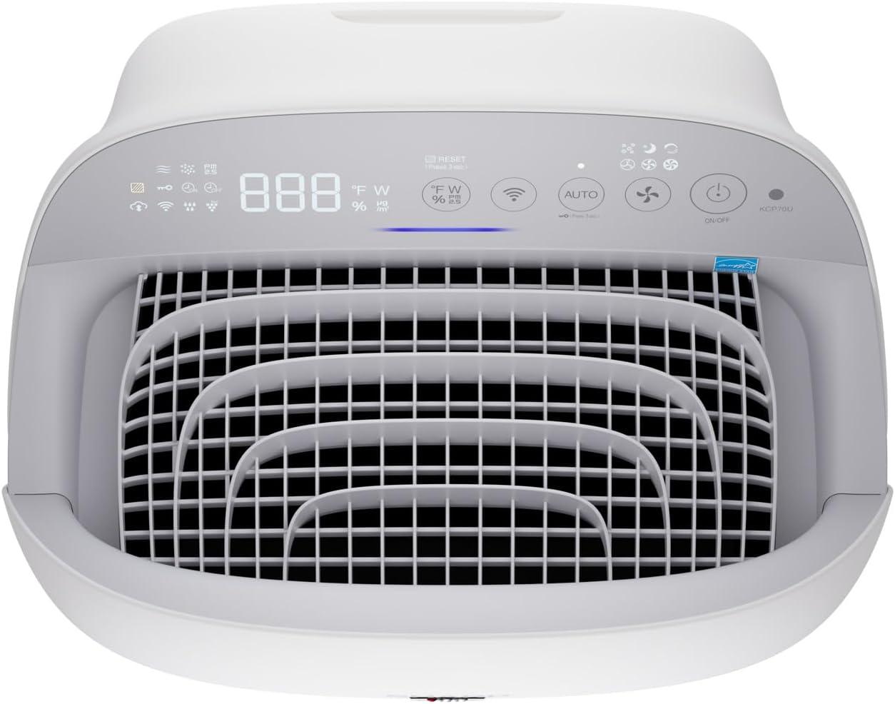 White Smart Air Purifier and Humidifier with HEPA Filter