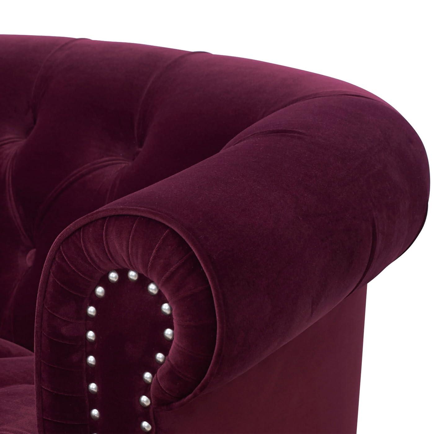 Jennifer Taylor Home La Rosa 42" Victorian Tufted Upholstered Living Room Accent Chair, Burgundy