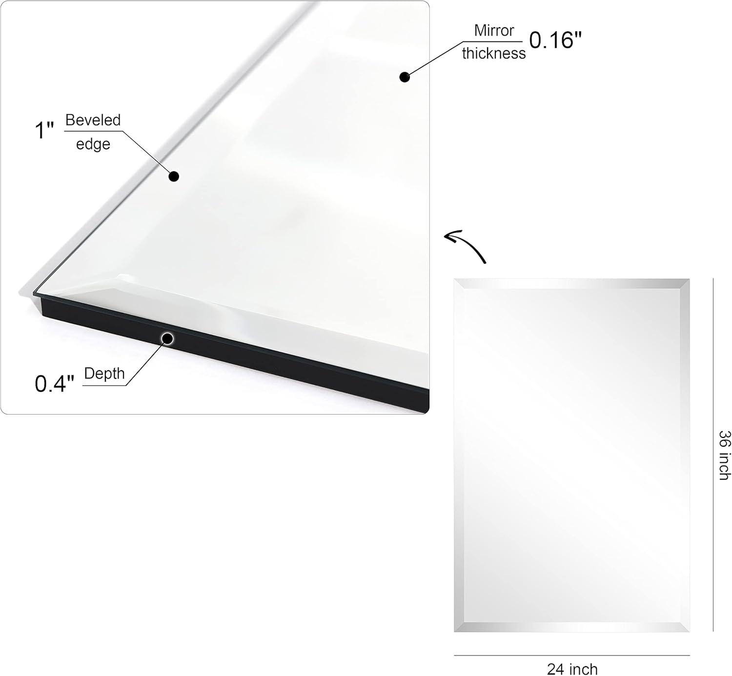 Empire Art Espejo de Pared de Prisma Biselado sin Marco Directo 24" x 36", Listo para Colgar