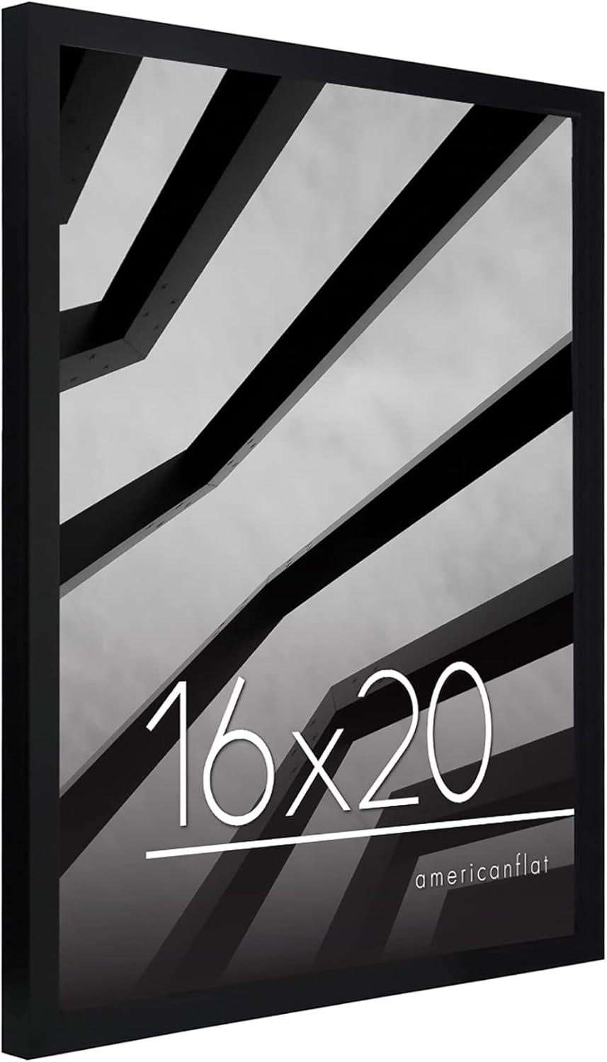 Americanflat 16x20 Poster Frame with Polished Plexiglass - Streamline Collection - Thin Border Picture Frame for Wall Display - Black