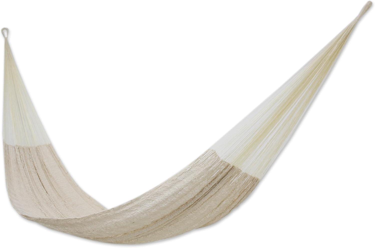 Natural Off-White Cotton Blend Single Rope Hammock