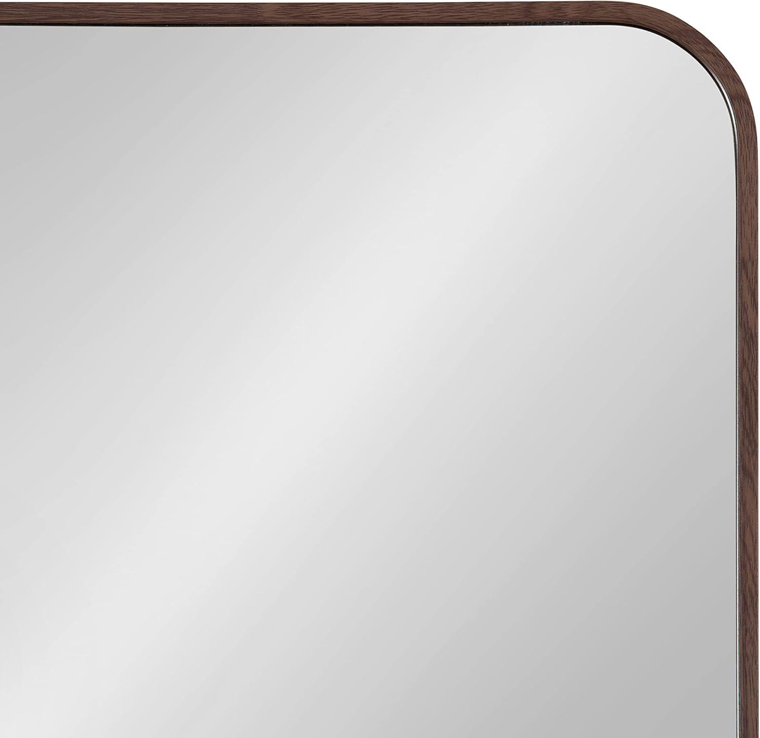 Kate and Laurel Zayda Radius Rectangle Framed Wall Mirror, 24x36, Walnut Brown
