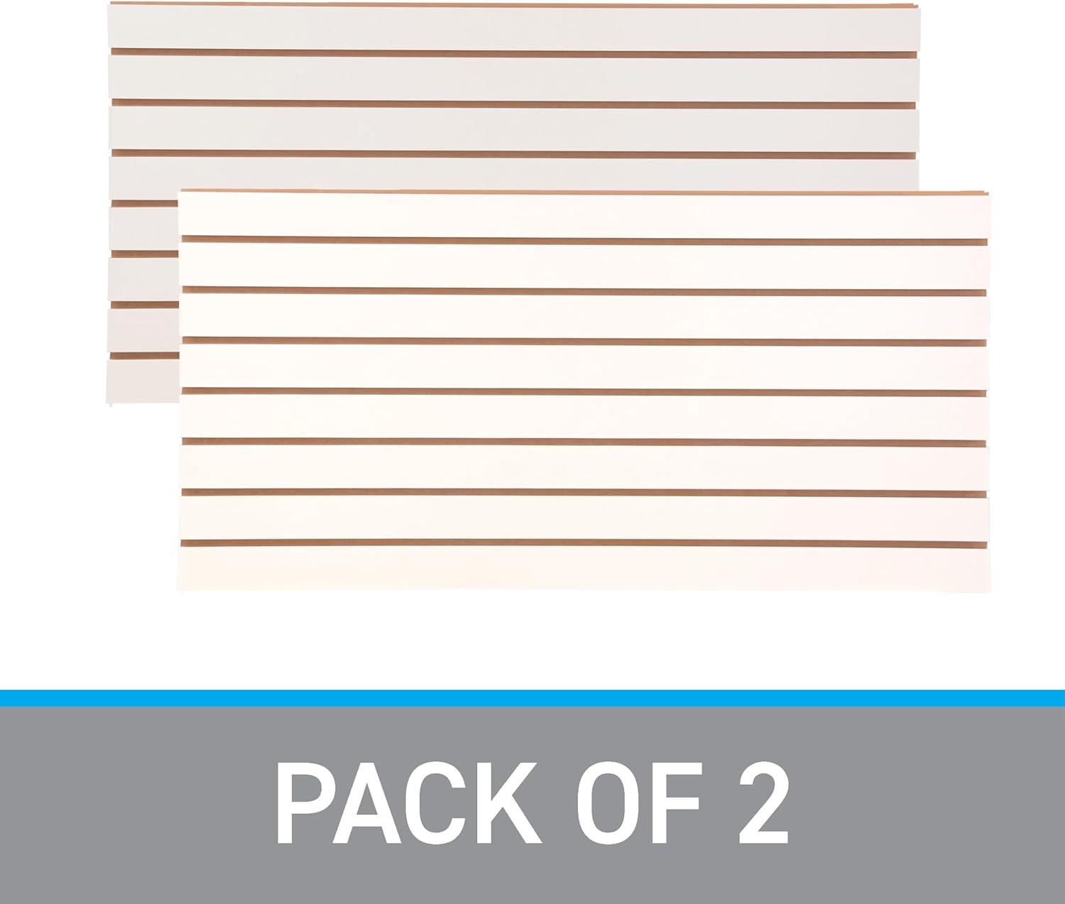 White Horizontal Slatwall Panels Pack of 2