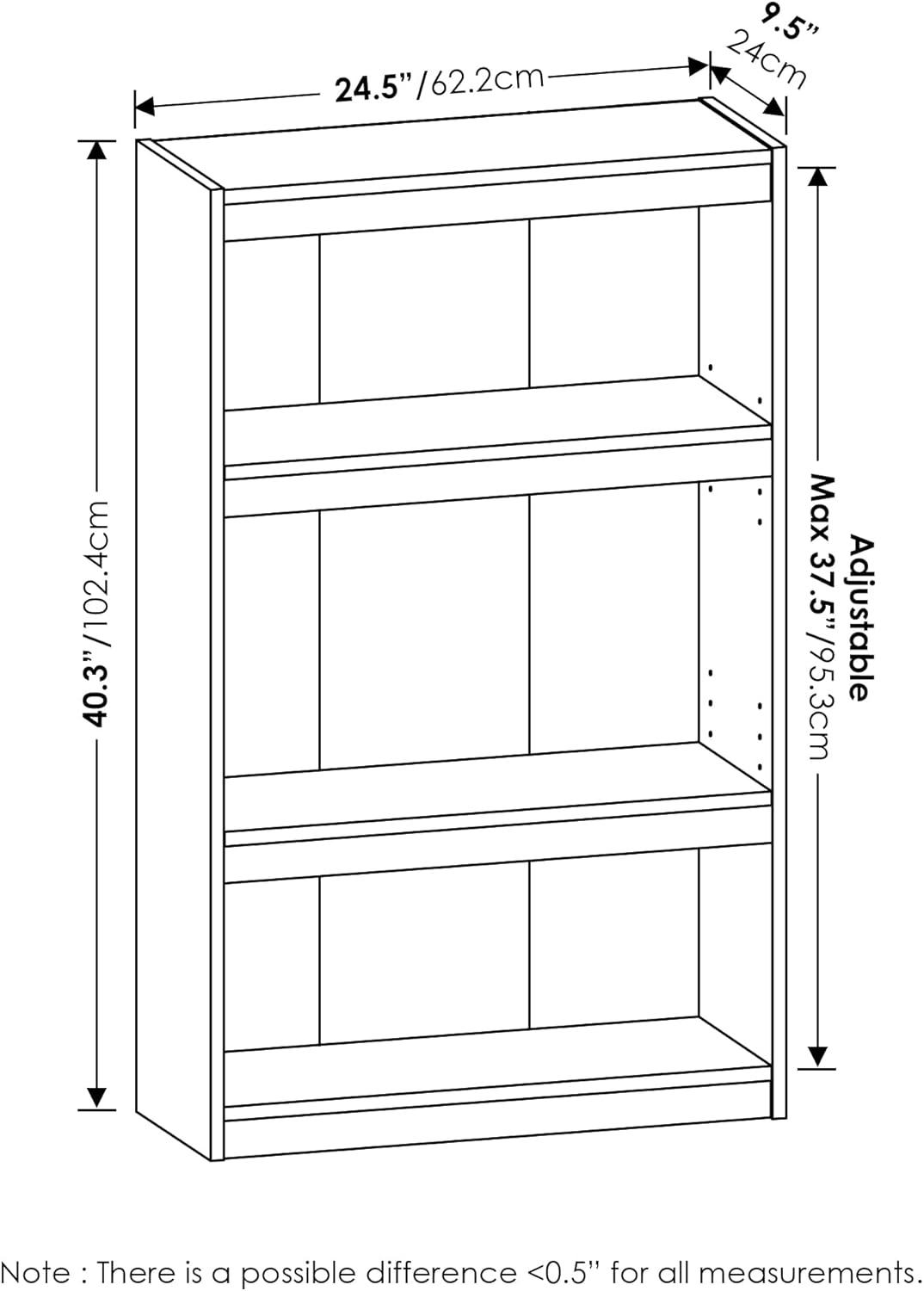 Furinno JAYA Enhanced Home 3-Tier Adjustable Shelf Bookcase, Amber Pine