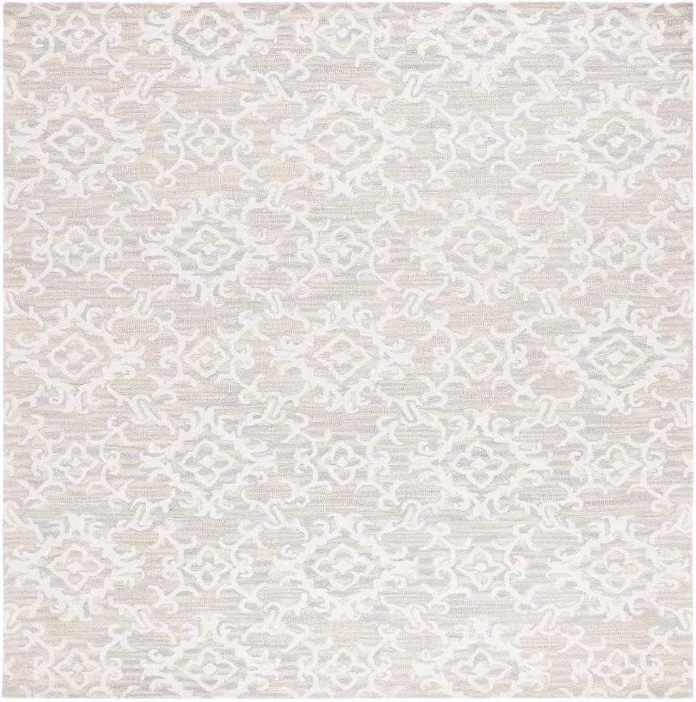 SAFAVIEH Blossom Cletus Geometric Wool Area Rug, Green/Ivory, 10' x 14'