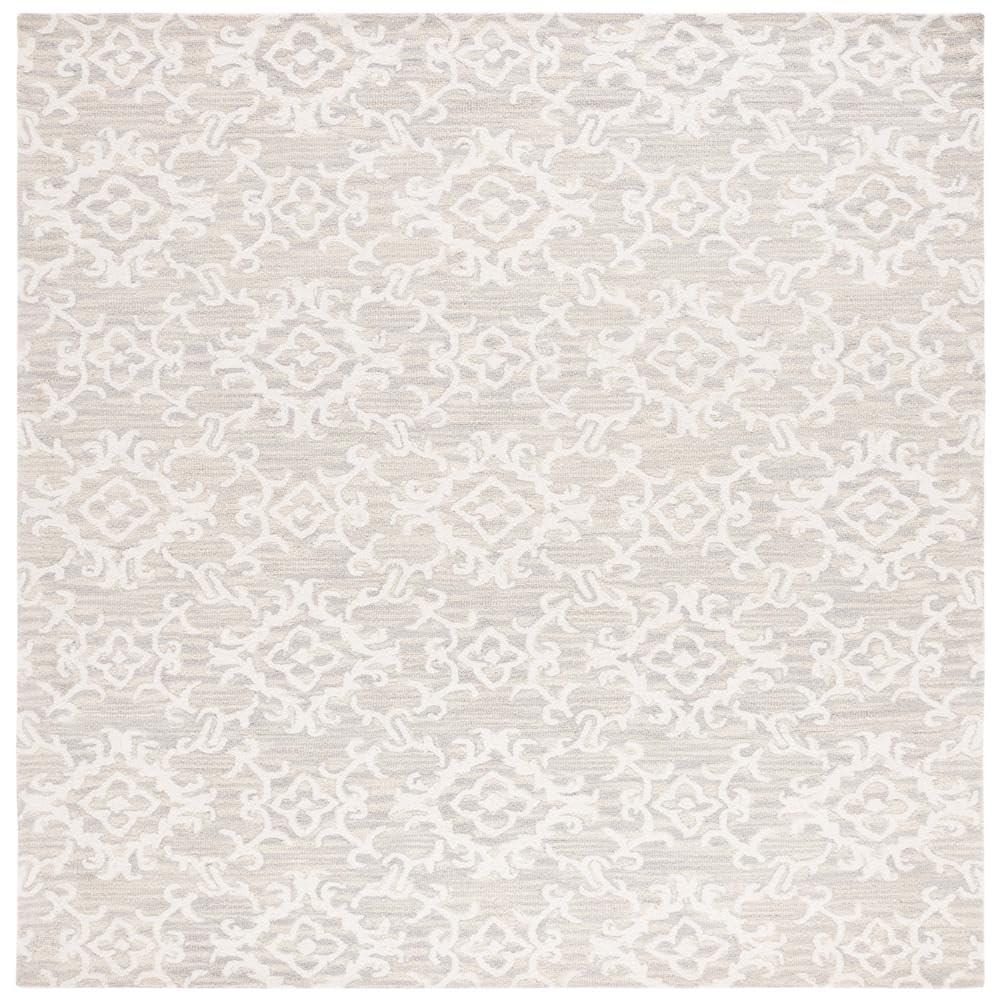 SAFAVIEH Blossom Cletus Geometric Wool Area Rug, Green/Ivory, 10' x 14'