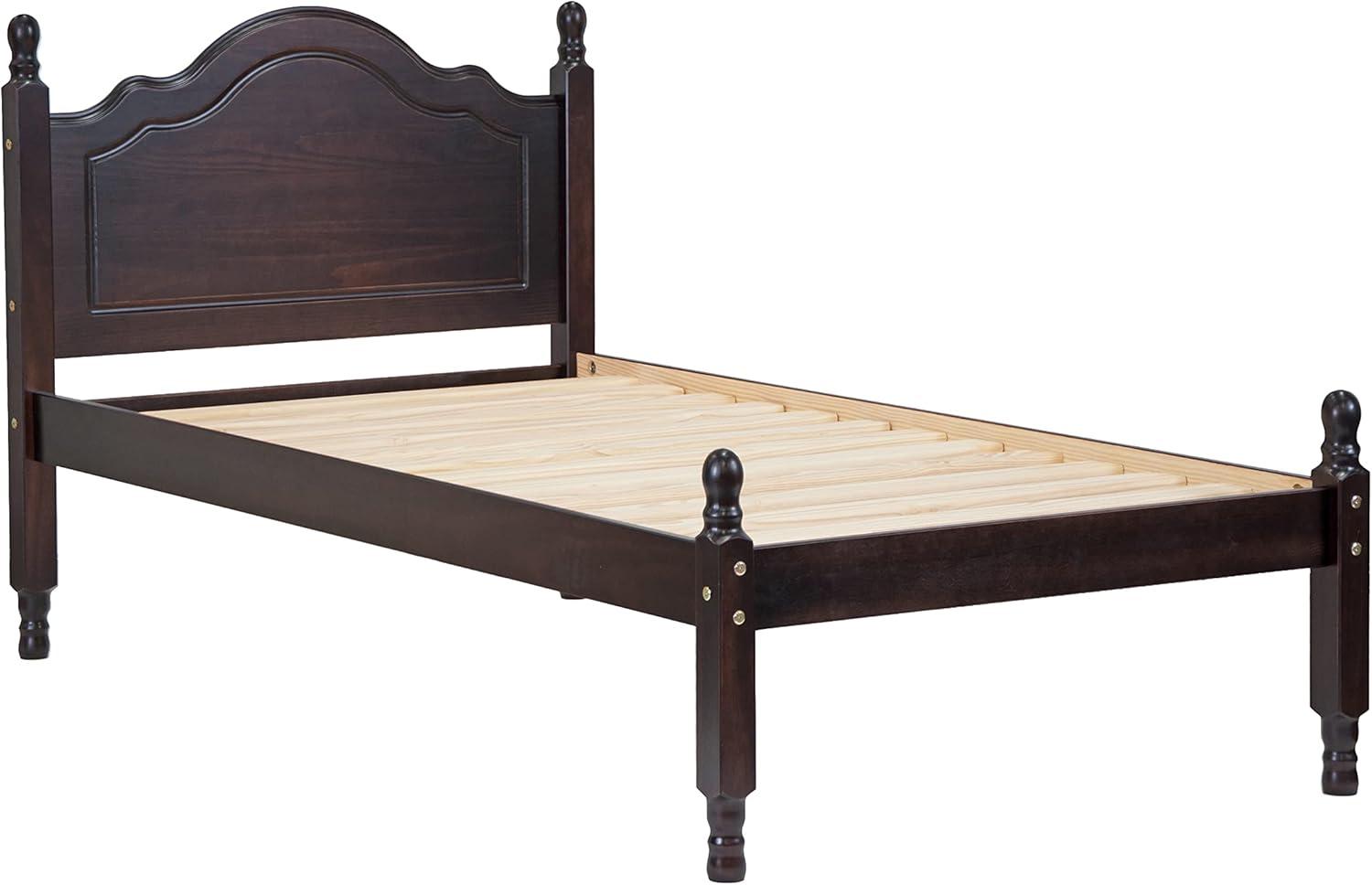 Reston Mission Twin Platform Bed with Drawer in Java Pine